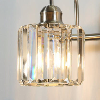 Appliques murales ExBrite modernes en or rose, à 1/2/3/4/5 lumières, avec intensité variable, en cristal, pour salle de bain