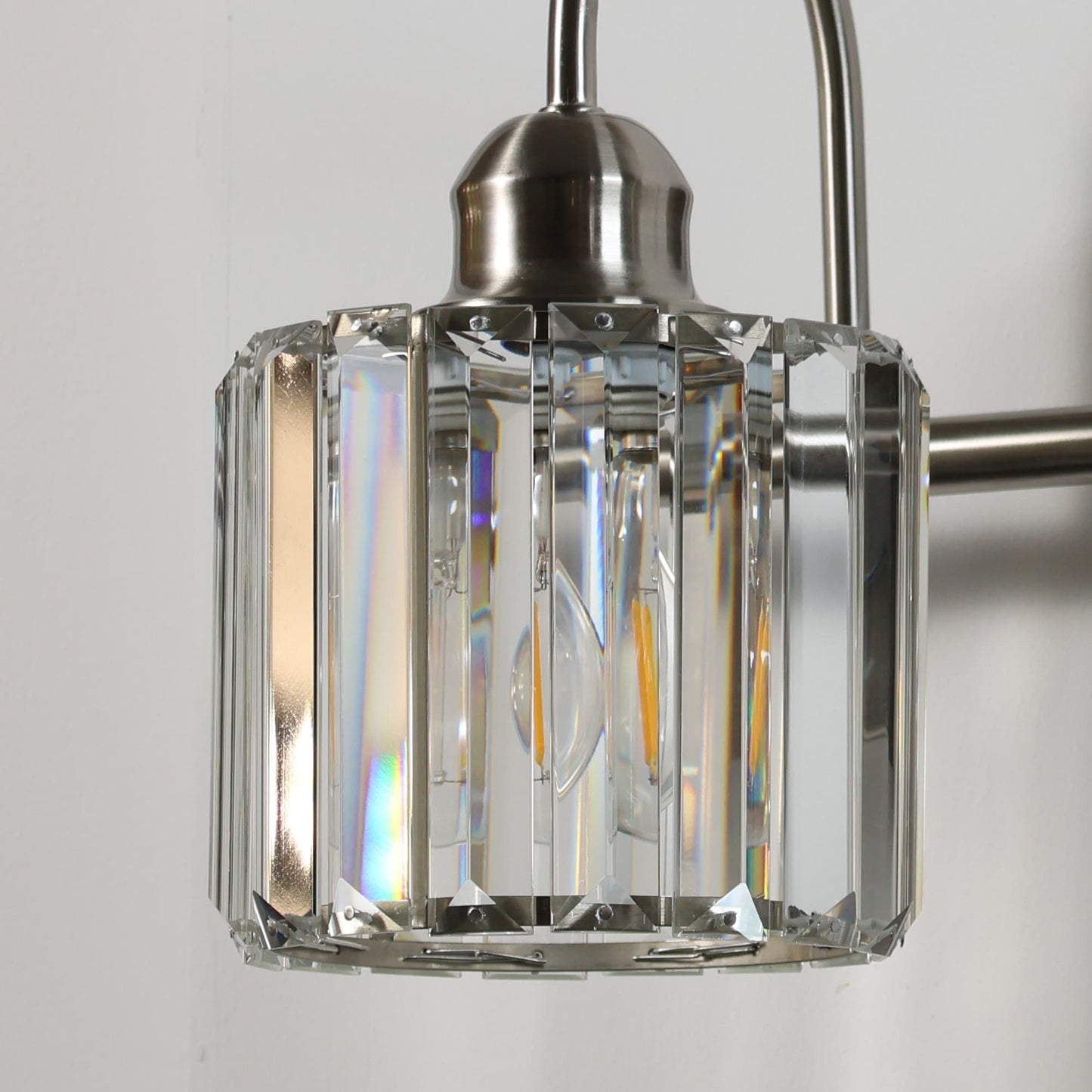 Appliques murales ExBrite modernes en or rose, à 1/2/3/4/5 lumières, avec intensité variable, en cristal, pour salle de bain