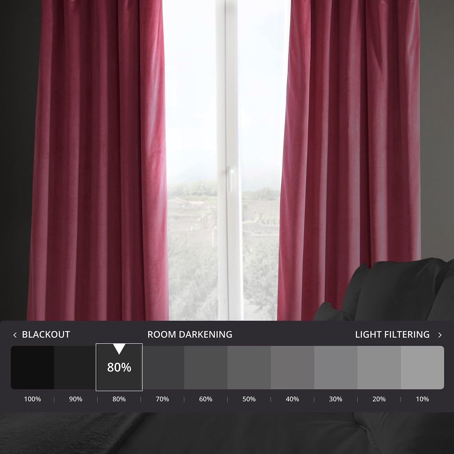 Rideaux occultants en velours peluche Heritage d'Exclusive Fabrics (1 panneau) - Rideaux en velours de luxe pour chambre et salon.