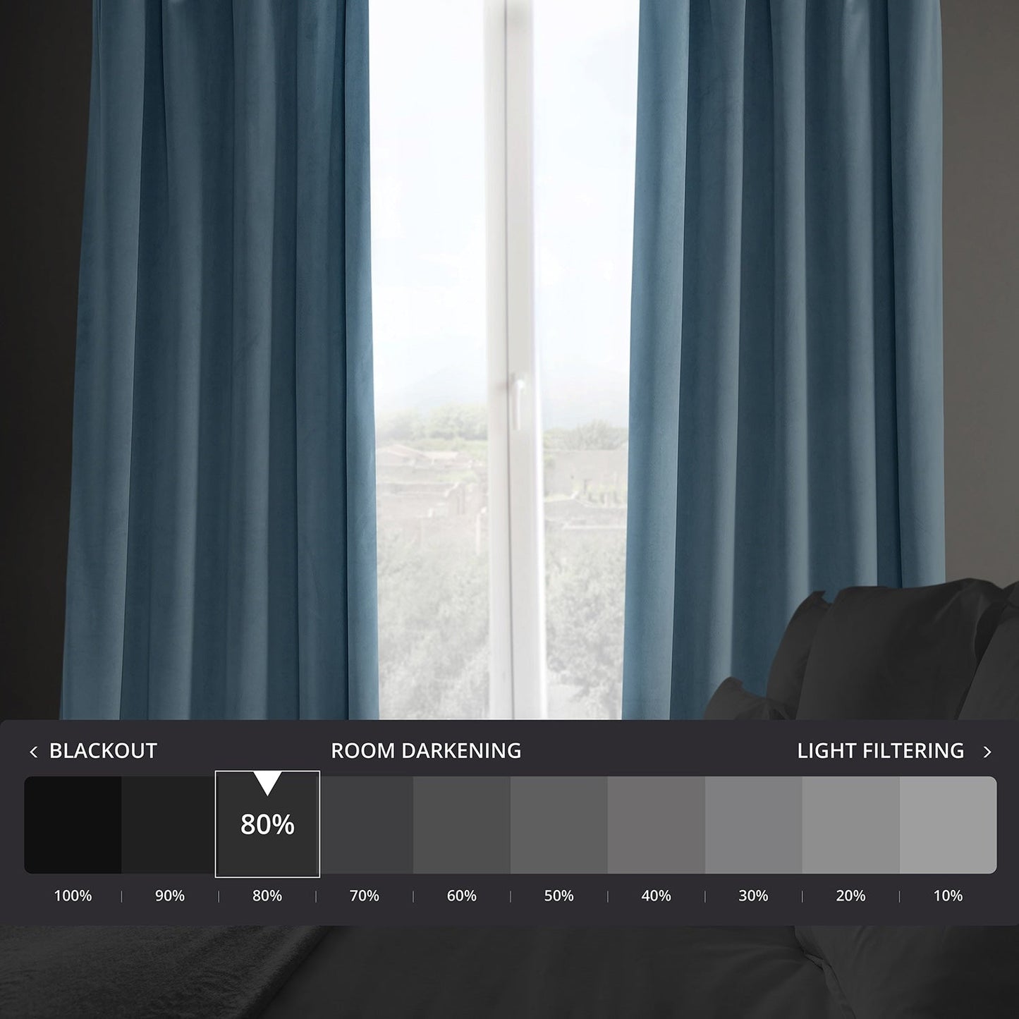 Rideaux occultants en velours peluche Heritage d'Exclusive Fabrics (1 panneau) - Rideaux en velours de luxe pour chambre et salon.