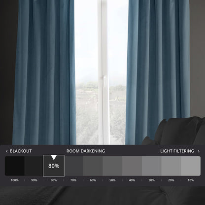 Rideaux occultants en velours peluche Heritage d'Exclusive Fabrics (1 panneau) - Rideaux en velours de luxe pour chambre et salon.