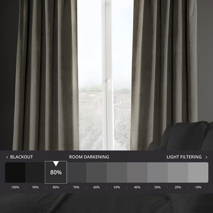 Rideaux occultants en velours peluche Heritage d'Exclusive Fabrics (1 panneau) - Rideaux en velours de luxe pour chambre et salon.