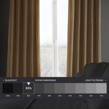 Rideaux occultants en velours peluche Heritage d'Exclusive Fabrics (1 panneau) - Rideaux en velours de luxe pour chambre et salon.