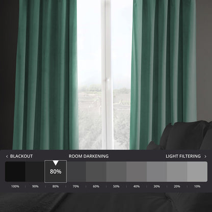 Rideaux occultants en velours peluche Heritage d'Exclusive Fabrics (1 panneau) - Rideaux en velours de luxe pour chambre et salon.