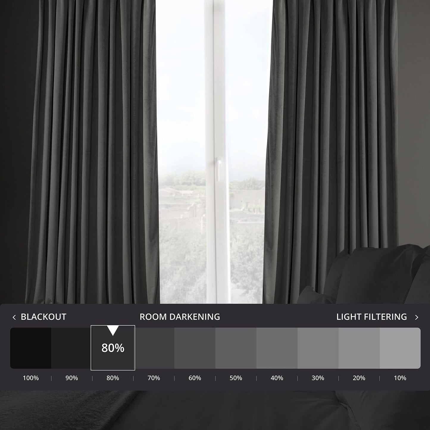 Rideaux occultants en velours peluche Heritage d'Exclusive Fabrics (1 panneau) - Rideaux en velours de luxe pour chambre et salon.