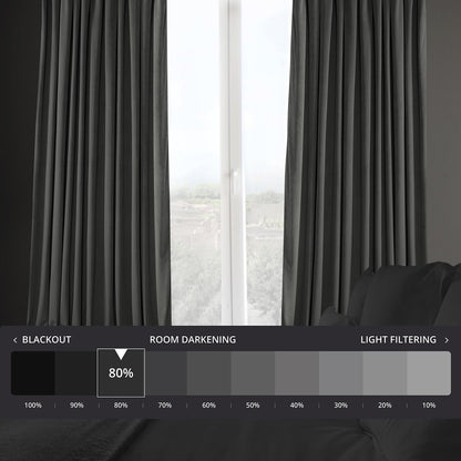 Rideaux occultants en velours peluche Heritage d'Exclusive Fabrics (1 panneau) - Rideaux en velours de luxe pour chambre et salon.