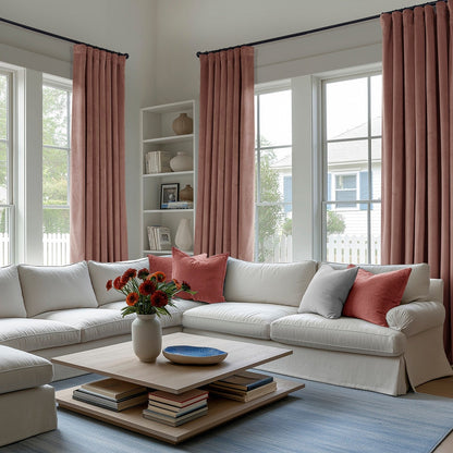 Rideaux occultants en velours peluche Heritage d'Exclusive Fabrics (1 panneau) - Rideaux en velours de luxe pour chambre et salon.