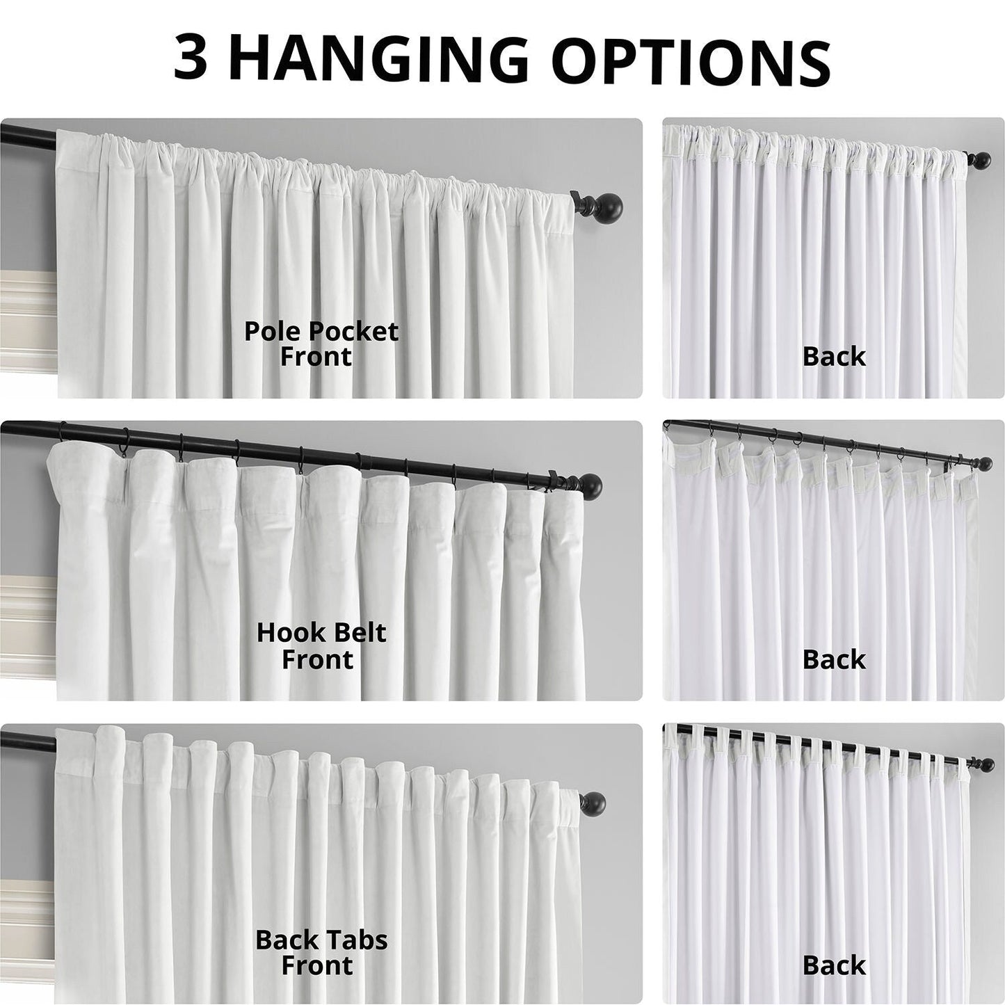 Rideaux occultants extra larges en velours Signature Exclusive Fabrics (1 panneau) - Luxueux rideaux occultants