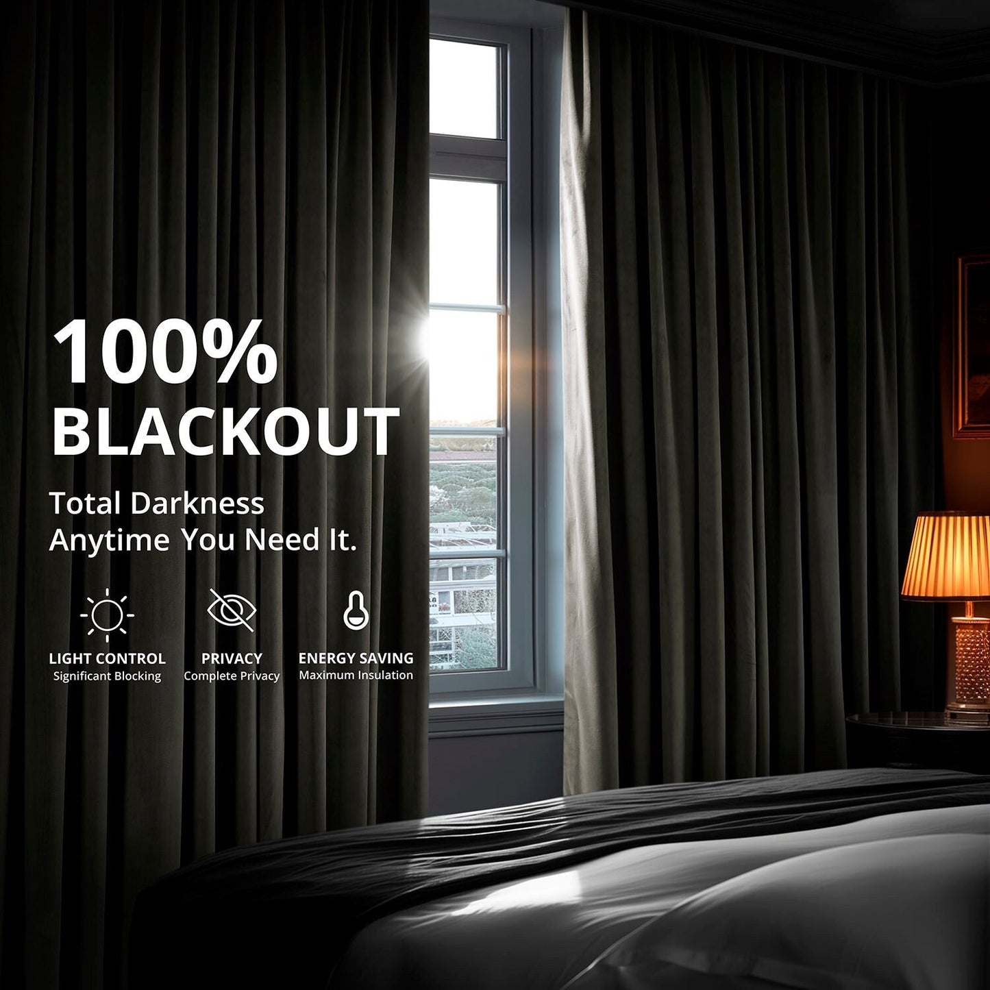 Rideaux occultants extra larges en velours Signature Exclusive Fabrics (1 panneau) - Luxueux rideaux occultants