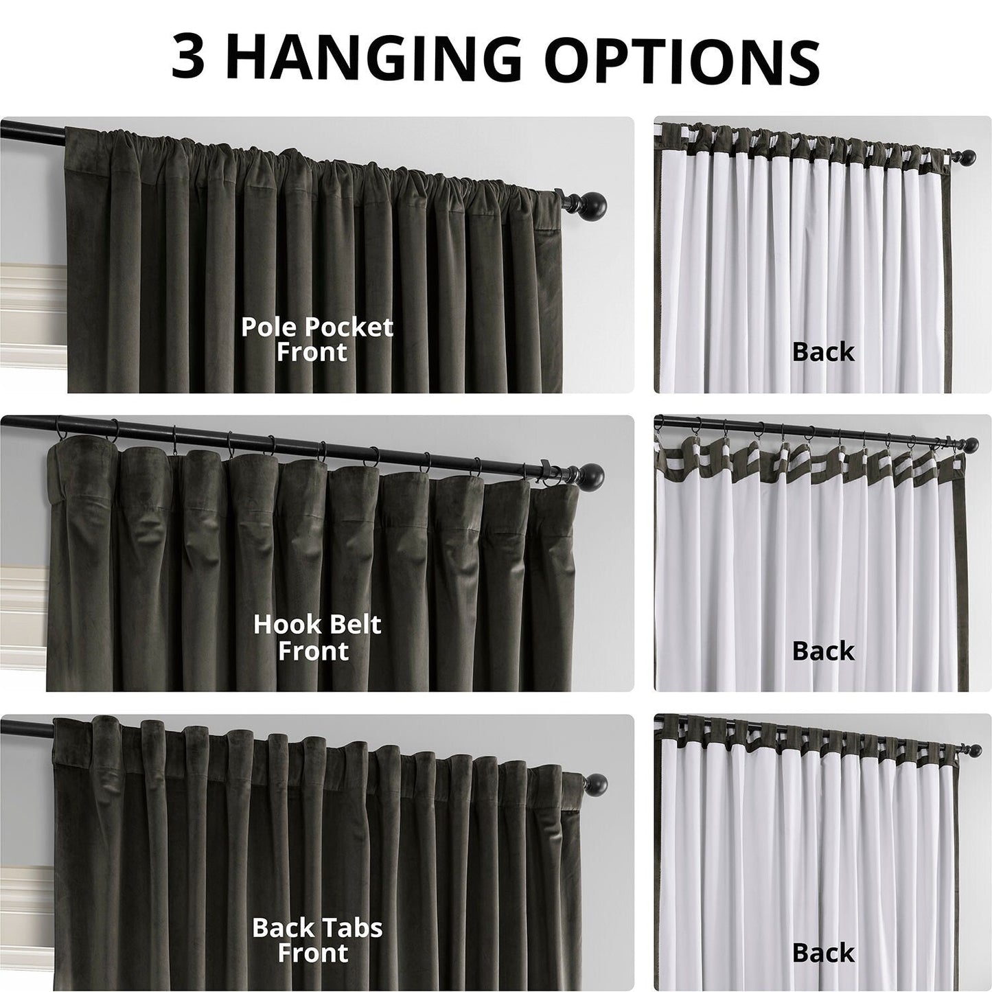 Rideaux occultants extra larges en velours Signature Exclusive Fabrics (1 panneau) - Luxueux rideaux occultants