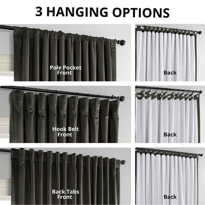 Rideaux occultants extra larges en velours Signature Exclusive Fabrics (1 panneau) - Luxueux rideaux occultants