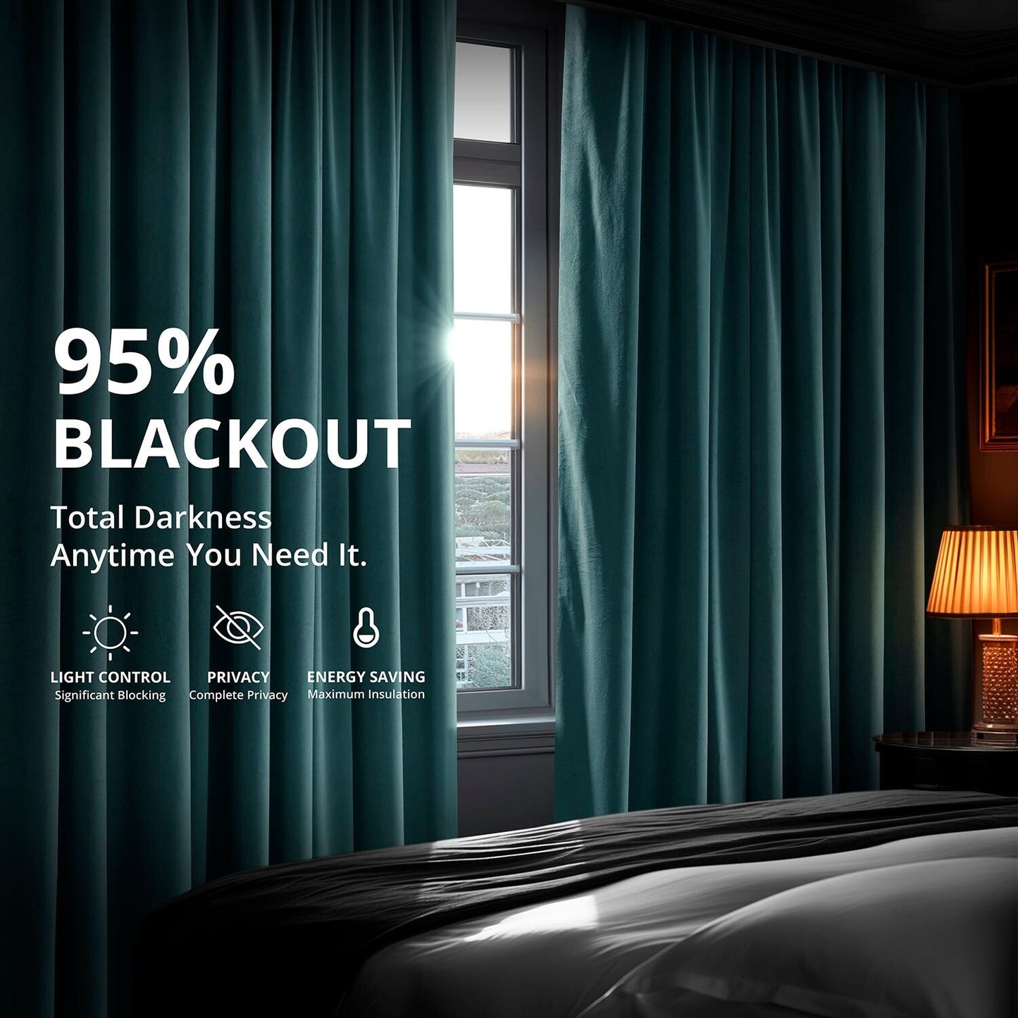 Rideaux occultants extra larges en velours Signature Exclusive Fabrics (1 panneau) - Luxueux rideaux occultants