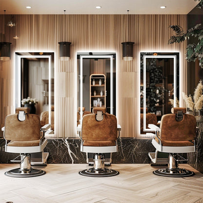 Miroir de salle de bain mural extra large avec éclairage LED, antibuée, 3 couleurs