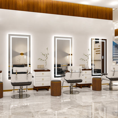 Miroir de salle de bain mural extra large avec éclairage LED, antibuée, 3 couleurs