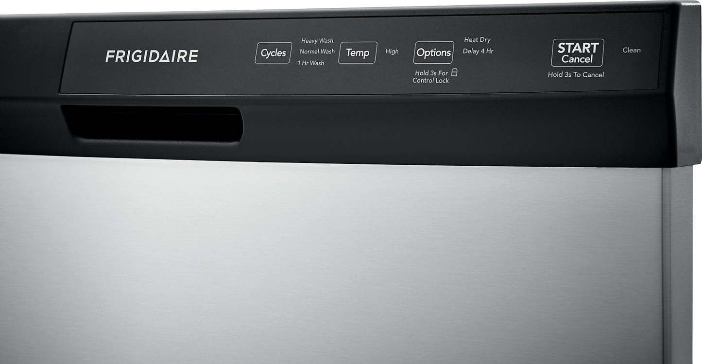 Frigidaire Lave-vaisselle encastrable à commande frontale 24 55 dBA - Acier inoxydable - FFCD2413US | Lave-vaisselle encastré Frigidaire de 24 po et de 55 dBA avec commandes à l'avant - acier inoxydable…