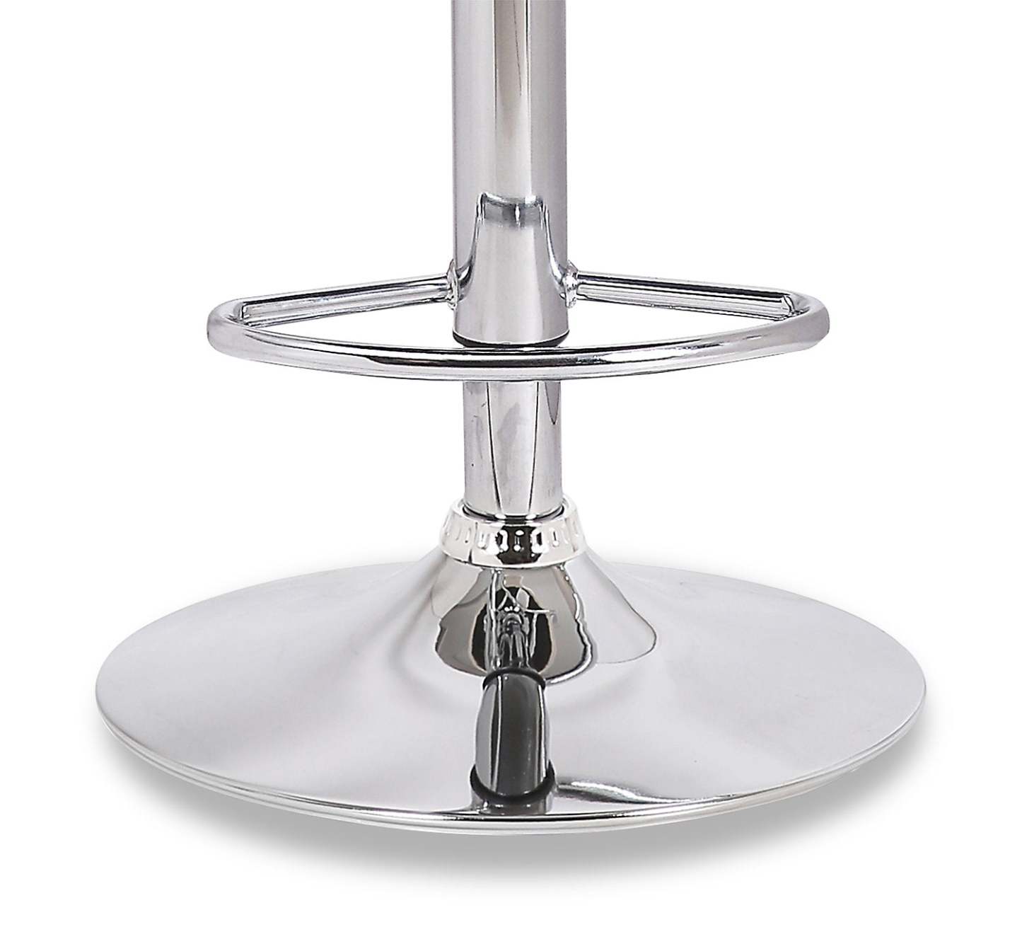 Tabouret de bar Finn avec siège pivotant et réglable, tissu en cuir végétalien, métal - Gris | Tabouret de bar Finn en tissu de cuir végétalien et en métal avec siège pivotant et réglable - gris