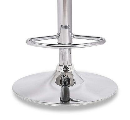 Tabouret de bar Finn avec siège pivotant et réglable, tissu en cuir végétalien, métal - Gris | Tabouret de bar Finn en tissu de cuir végétalien et en métal avec siège pivotant et réglable - gris