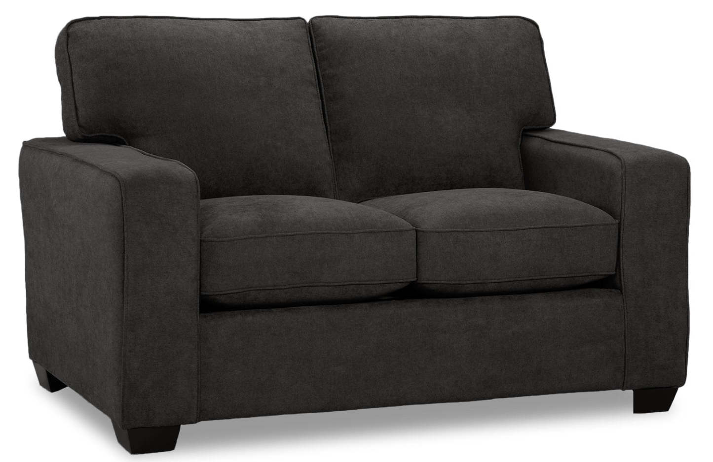Made in Canada Fiona 58 Chenille Fabric Loveseat with Track Arms - Grey | Causeuse Fiona de 58 po fabriquée au Canada en tissu de chenille avec accoudoirs rectilignes - grise