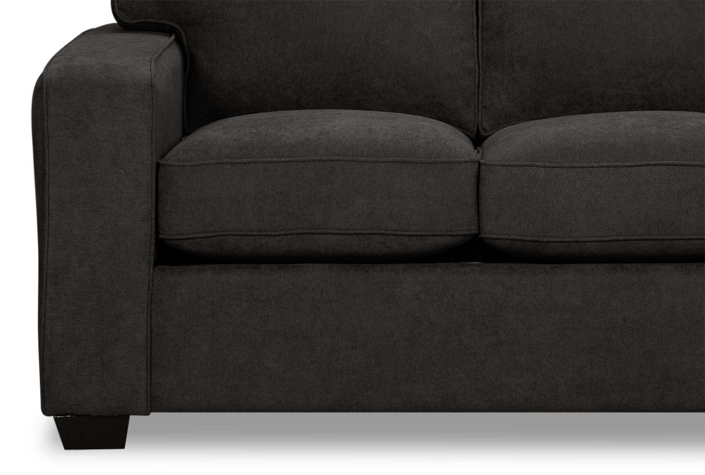 Made in Canada Fiona 58 Chenille Fabric Loveseat with Track Arms - Grey | Causeuse Fiona de 58 po fabriquée au Canada en tissu de chenille avec accoudoirs rectilignes - grise