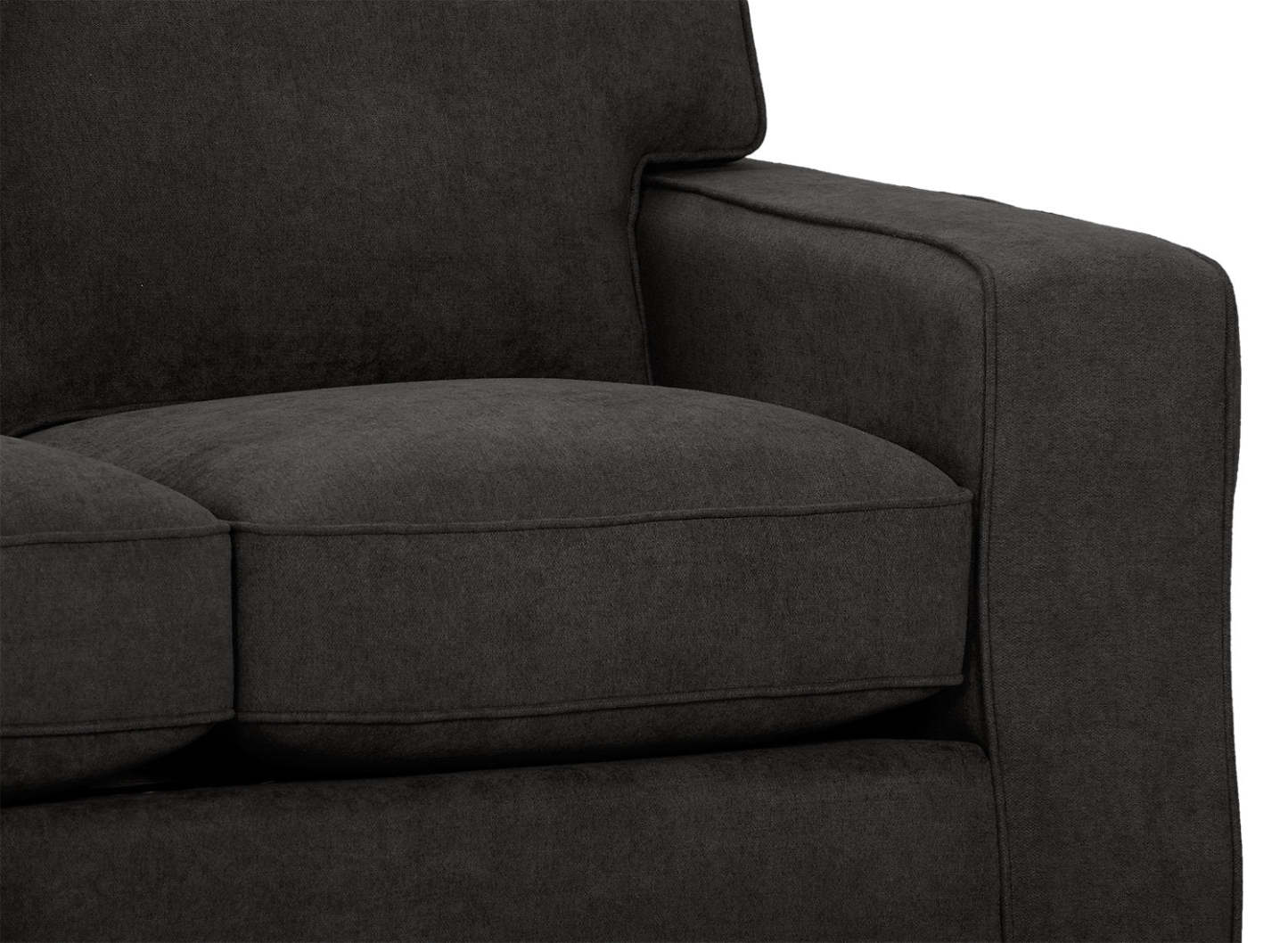 Made in Canada Fiona 58 Chenille Fabric Loveseat with Track Arms - Grey | Causeuse Fiona de 58 po fabriquée au Canada en tissu de chenille avec accoudoirs rectilignes - grise