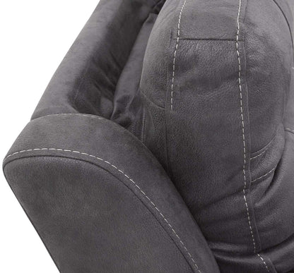 Canapé sectionnel à inclinaison électrique Floy 5 pièces en suédine avec appuis-têtes électriques et port USB - gris