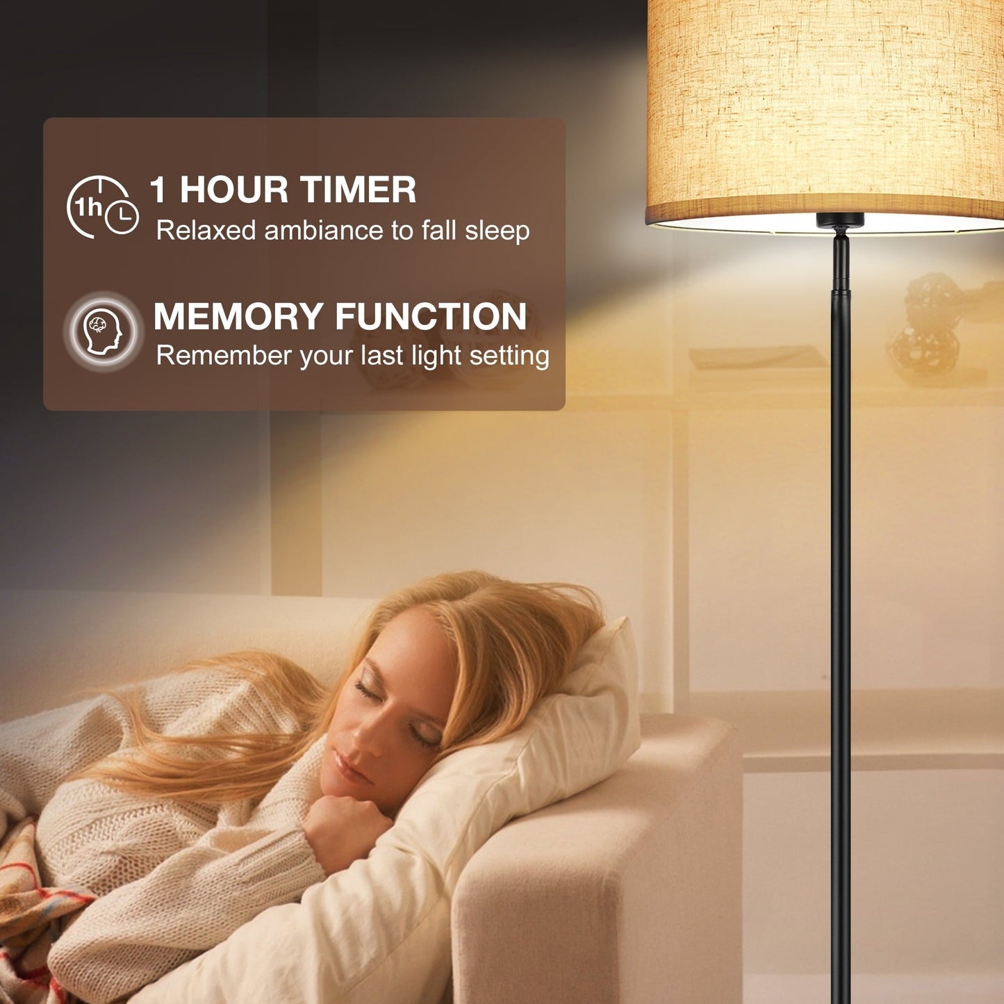 Lampadaires pour salon avec télécommande et 4 températures de couleur - Non disponible