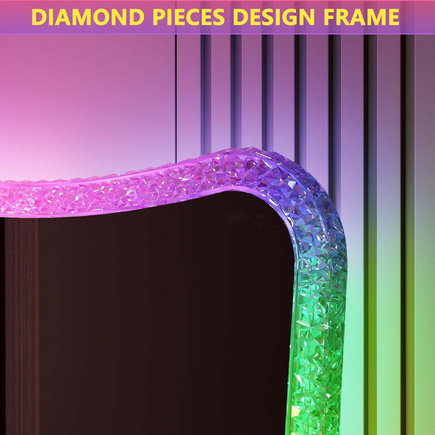 Miroir pleine longueur avec éclairage RGB - Blanc