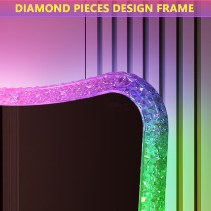 Miroir pleine longueur avec éclairage RGB - Blanc