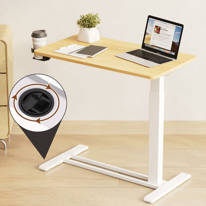 Table d'ordinateur portable mobile FunniHomi 28/32, réglable en hauteur, avec roulettes, blanc/noir, pour lit et canapé