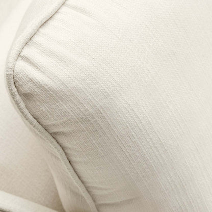 Cindy Crawford Home Gena 2-Piece Right-Facing Linen-Look Fabric Sectional with Wood Legs - Cotton White | Canapé sectionnel droit Gena de Cindy Crawford Home 2 pièces en tissu d’apparence lin avec pieds en bois - blanc coton