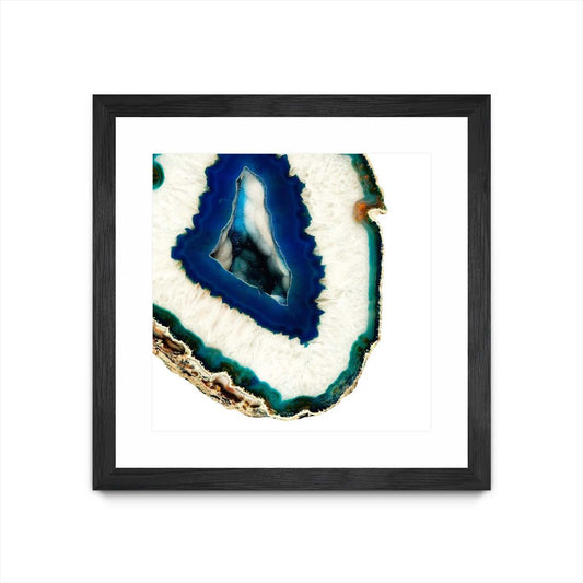 Œuvre d’art murale encadrée noire et mate « Mediterranean Agate A » 30 x 30