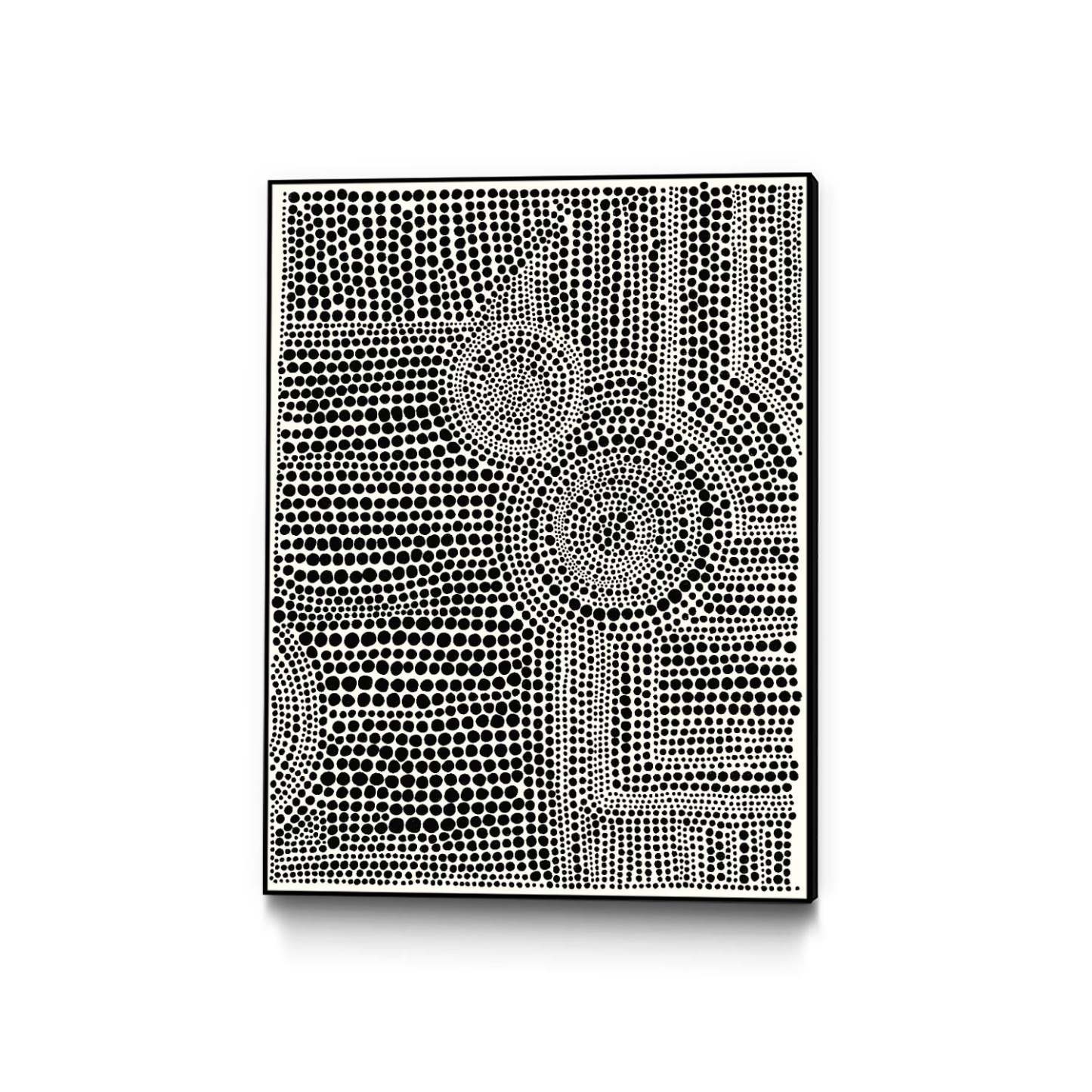 Clustered Dots A Canvas Framed Black 30x40 Wall Art|Œuvre d'art murale sur toile encadrée noire « Clustered Dots A » 30 x 40