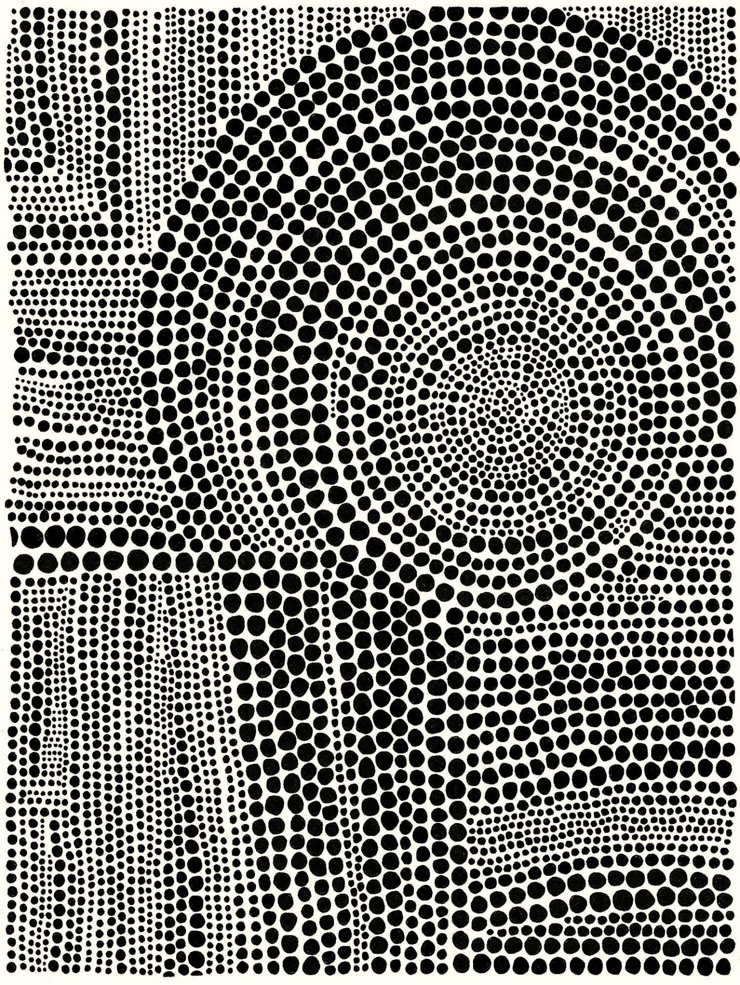 Œuvre d'art murale géante « Clustered Dots B » 72 x 54