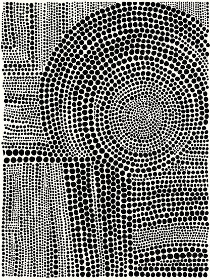 Œuvre d'art murale géante « Clustered Dots B » 72 x 54