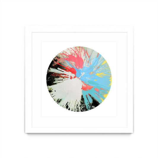 Spin Art 10 Matted and Framed White 36x36 Wall Art|Œuvre d'art murale imprimée blanche et mate « Spin Art 10 » 36 x 36