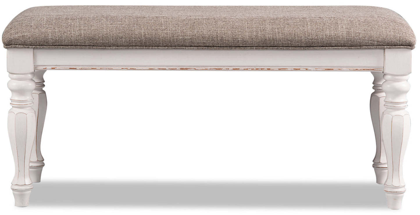 Banc de chambre Grace avec rangement relevable, 19H, bois, tissu - Blanc antique | Banc de chambre à coucher Grace de 19 po (H) en bois et en tissu avec dessus relevable et rangement - blanc antique