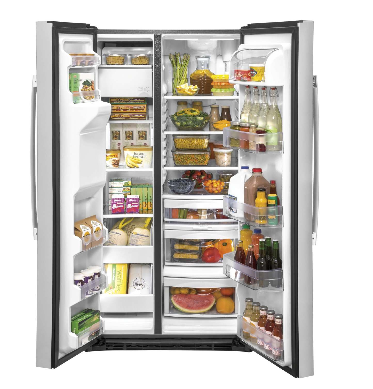 Réfrigérateur GE de 36 po et de 25,1 pi³ à compartiments juxtaposés - acier inoxydable - GSS25IYNFS | GE 36 25.1 Cu. Ft. Side-by-Side Refrigerator - Stainless - GSS25IYNFS