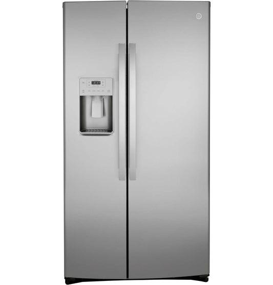 Réfrigérateur GE de 36 po et de 25,1 pi³ à compartiments juxtaposés - acier inoxydable - GSS25IYNFS | GE 36 25.1 Cu. Ft. Side-by-Side Refrigerator - Stainless - GSS25IYNFS