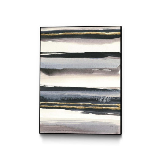 Œuvre d'art murale sur toile encadrée noire « Gilded Grey Iv » 24 x 32
