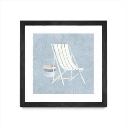 Œuvre d'art murale imprimée noire et mate « Serene Seaside Iii » 30 x 30