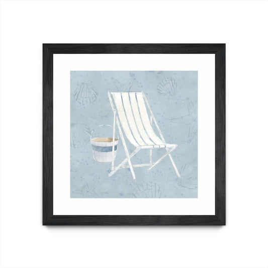 Œuvre d’art murale encadrée noire et mate « Serene Seaside Iii » 30 x 30