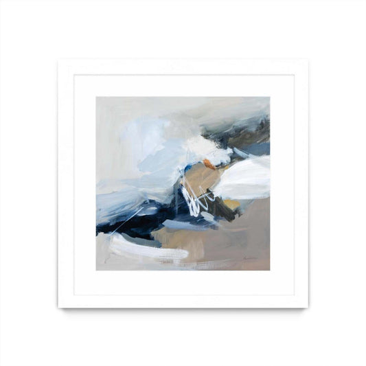 Surfacing Matted and Framed White 30x30 Wall Art|Œuvre d'art murale encadrée blanche et mate « Surfacing » 30 x 30