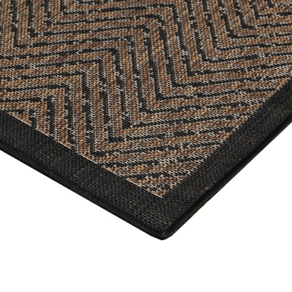 Tapis d'intérieur/extérieur Madison Park Hurley naturel/noir texturé à chevrons