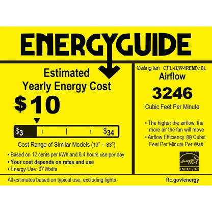 Ventilateur de plafond lumineux Garlow à 5 pales, noir mat, avec lustre à coupelles en cristal en forme de fleur (télécommande incluse) - 132 cm de diamètre