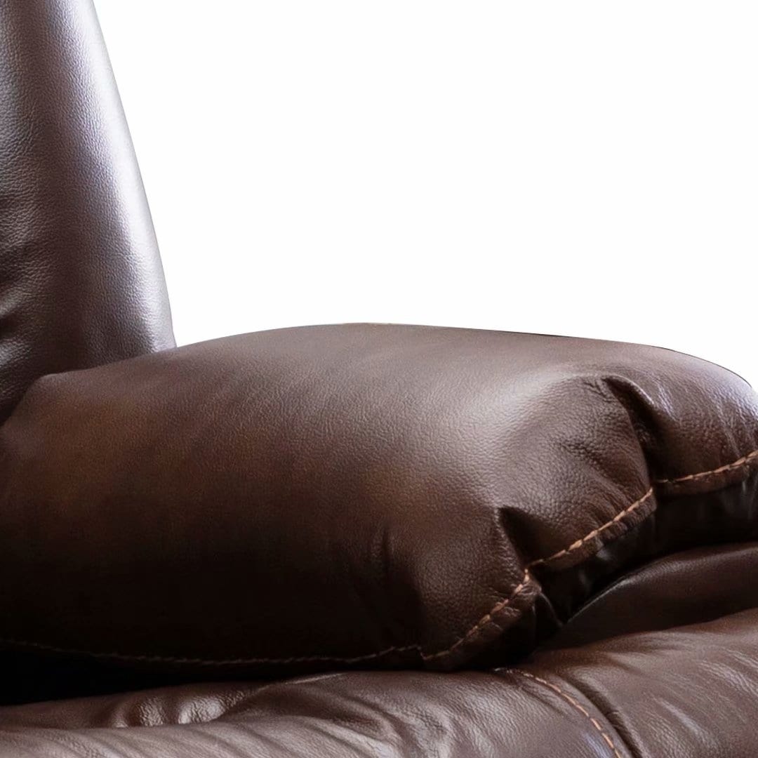 Ensemble de canapés inclinables manuels en cuir véritable de style moderne du milieu du siècle