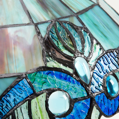 Lampe Tiffany en vitrail Gracewood Hollow Asdreni 51 cm (20 pouces) - 35,6 cm (14 po) L x 35,6 cm (14 po) l x 51,4 cm (20,25 po) H