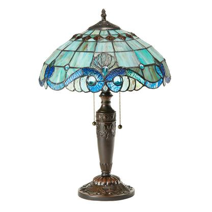 Lampe Tiffany en vitrail Gracewood Hollow Asdreni 51 cm (20 pouces) - 35,6 cm (14 po) L x 35,6 cm (14 po) l x 51,4 cm (20,25 po) H