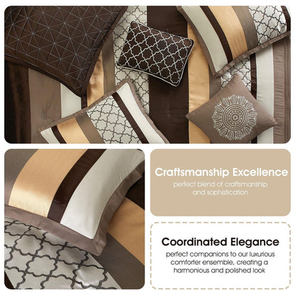 Ensemble de couette 8 pièces Nanshing Avalon Trellis à imprimé marocain