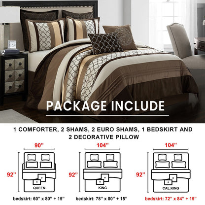 Ensemble de couette 8 pièces Nanshing Avalon Trellis à imprimé marocain