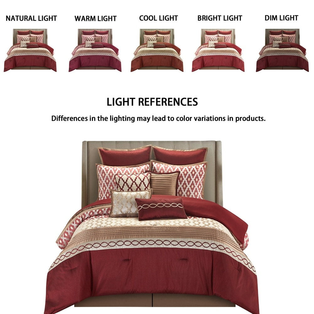 Ensemble de couette géométrique de luxe 10 pièces Nanshing Calvin